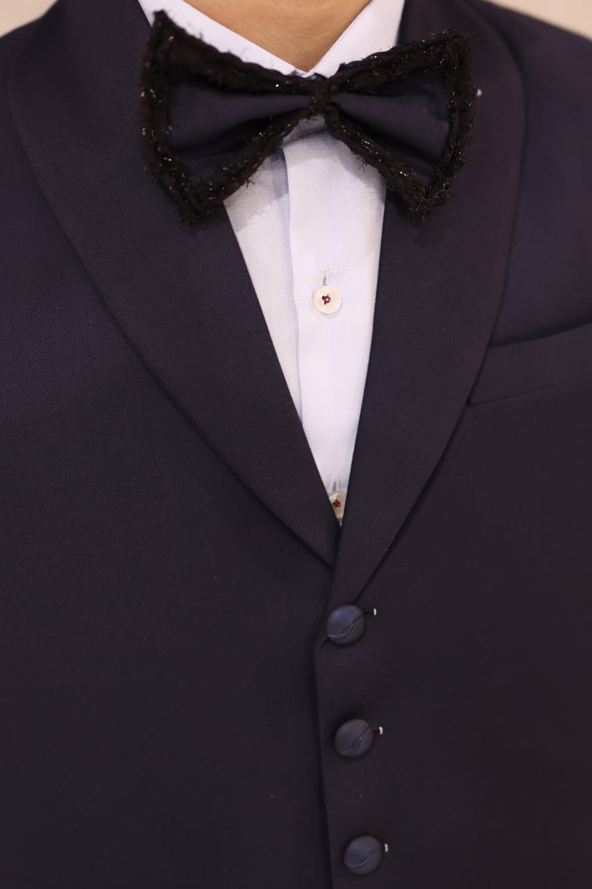 Navy waist coat shawl lapel with pant
