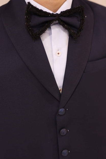 Navy waist coat shawl lapel with pant