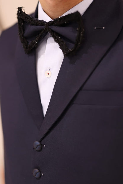 Navy waist coat shawl lapel with pant