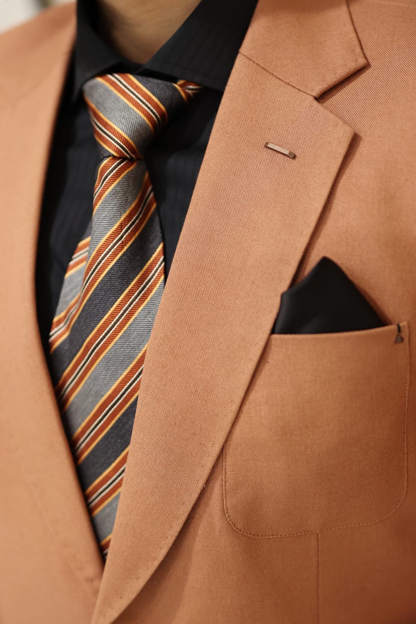 Tan/ Caramel brown Two button suit