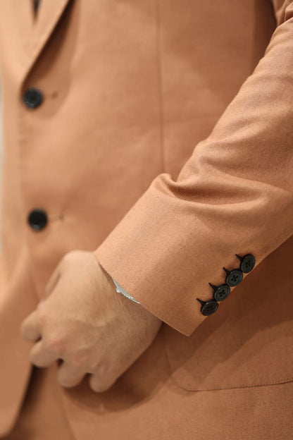 Tan/ Caramel brown Two button suit