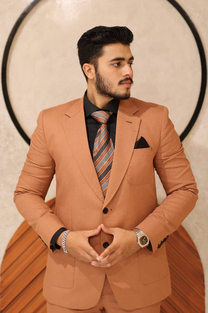 Tan/ Caramel brown Two button suit