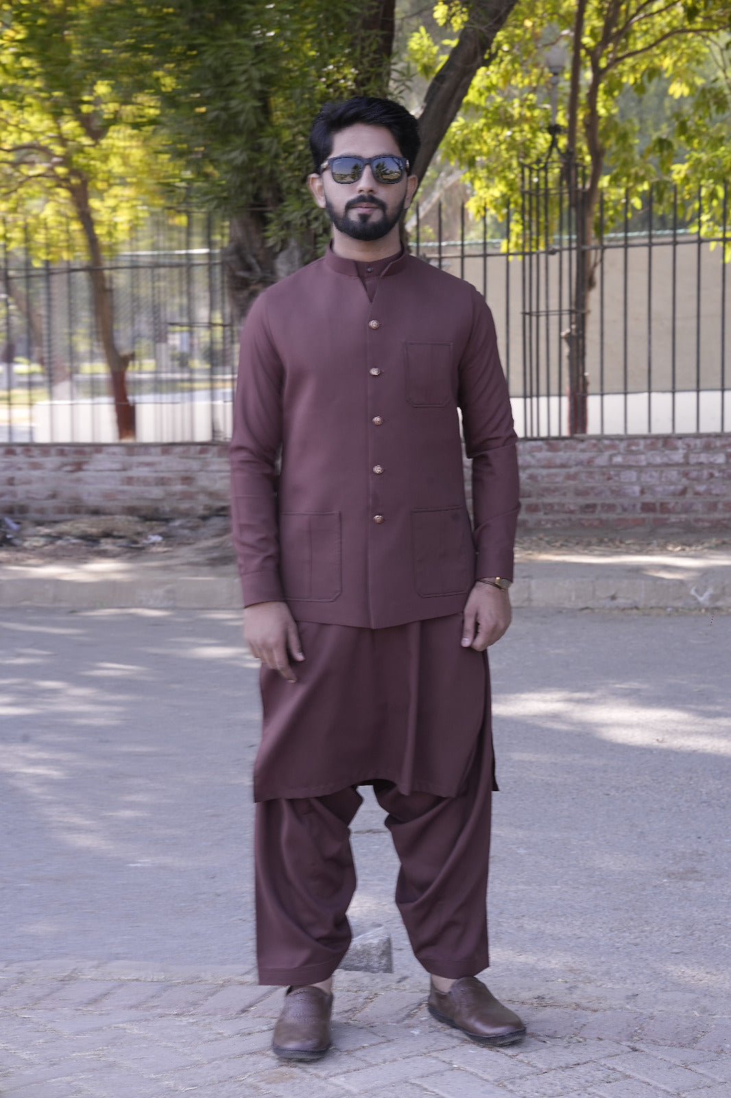 Silent maroon waistcoat dress