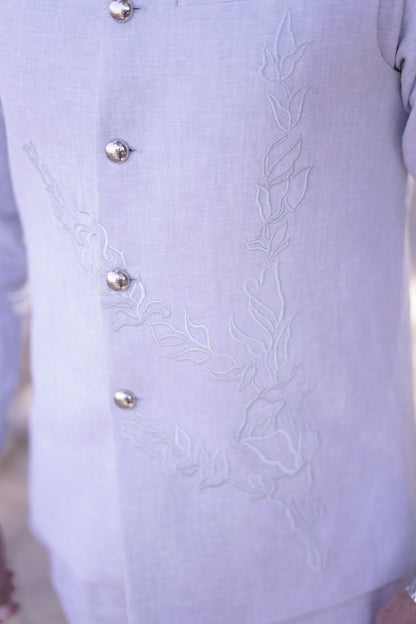 ICE white waistcoat same tonal Embroidary with kurta pajama