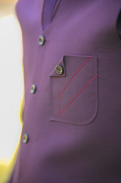 Pruple waistcoat + kameez shalwar decent designing