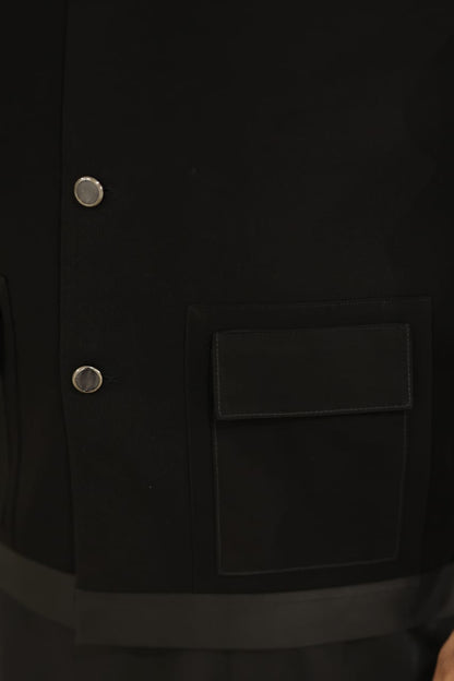 Black jorjutt waistcoat with kameez shalwar design