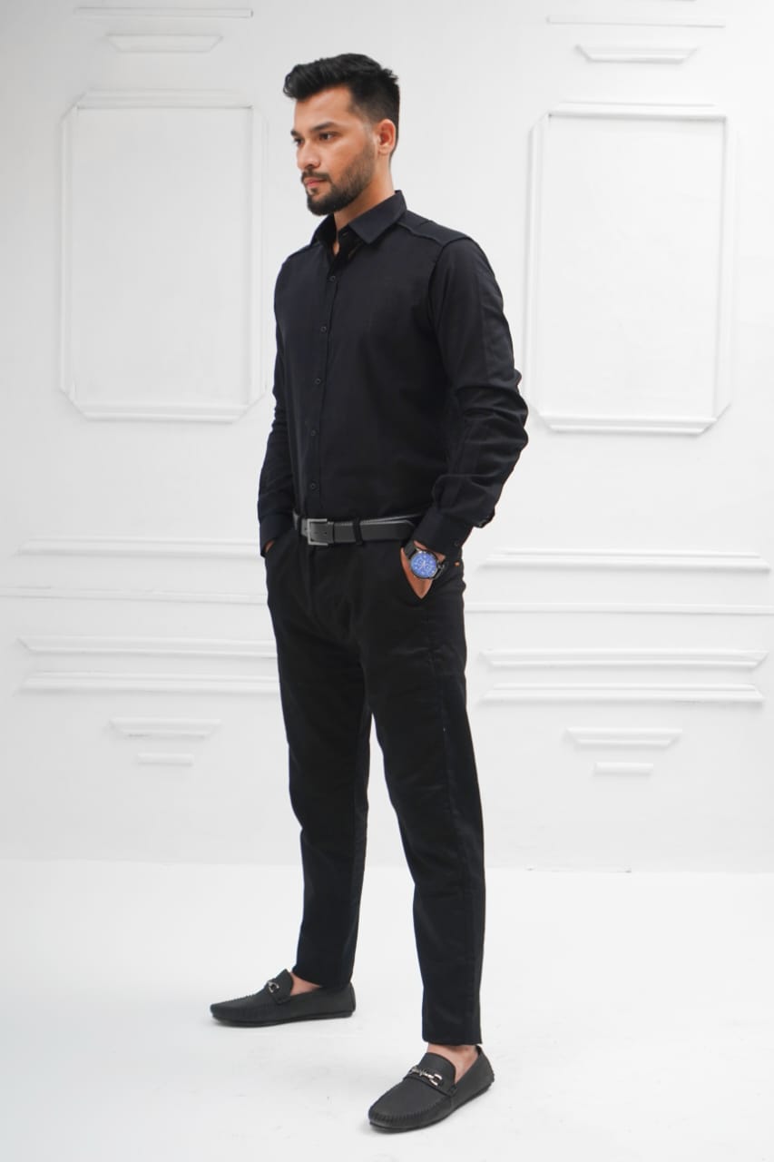 Black linen shirt design casual smart