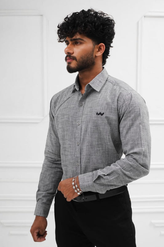 Grey tone linen casul shirt