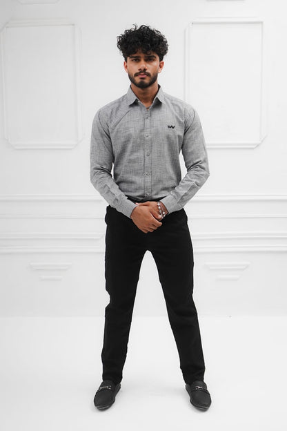Grey tone linen casul shirt