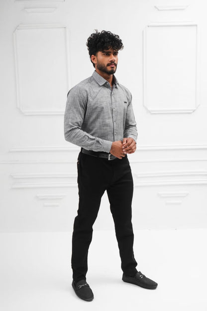 Grey tone linen casul shirt