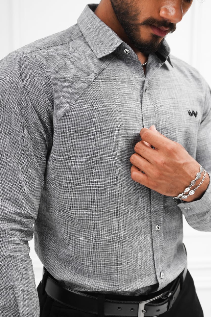 Grey tone linen casul shirt