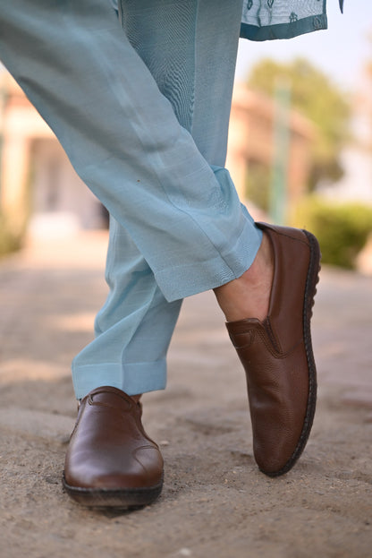 Sky blue sequence Embroidery full loop button style kurta same plain trouser