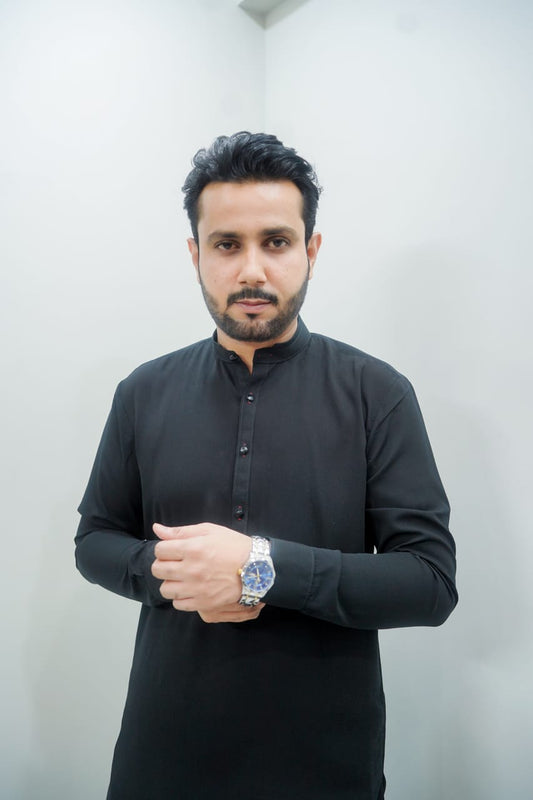 Black jorjutt kurta trouser same plain trouser