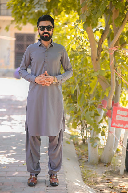 Gray shalwar kameez decent design