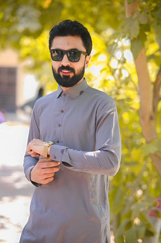 Gray shalwar kameez decent design