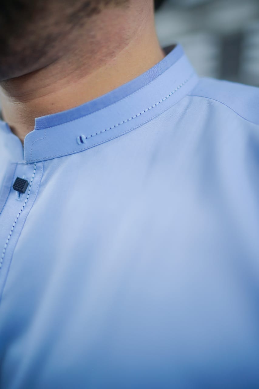 Sky blue kameez shalwar Classic design
