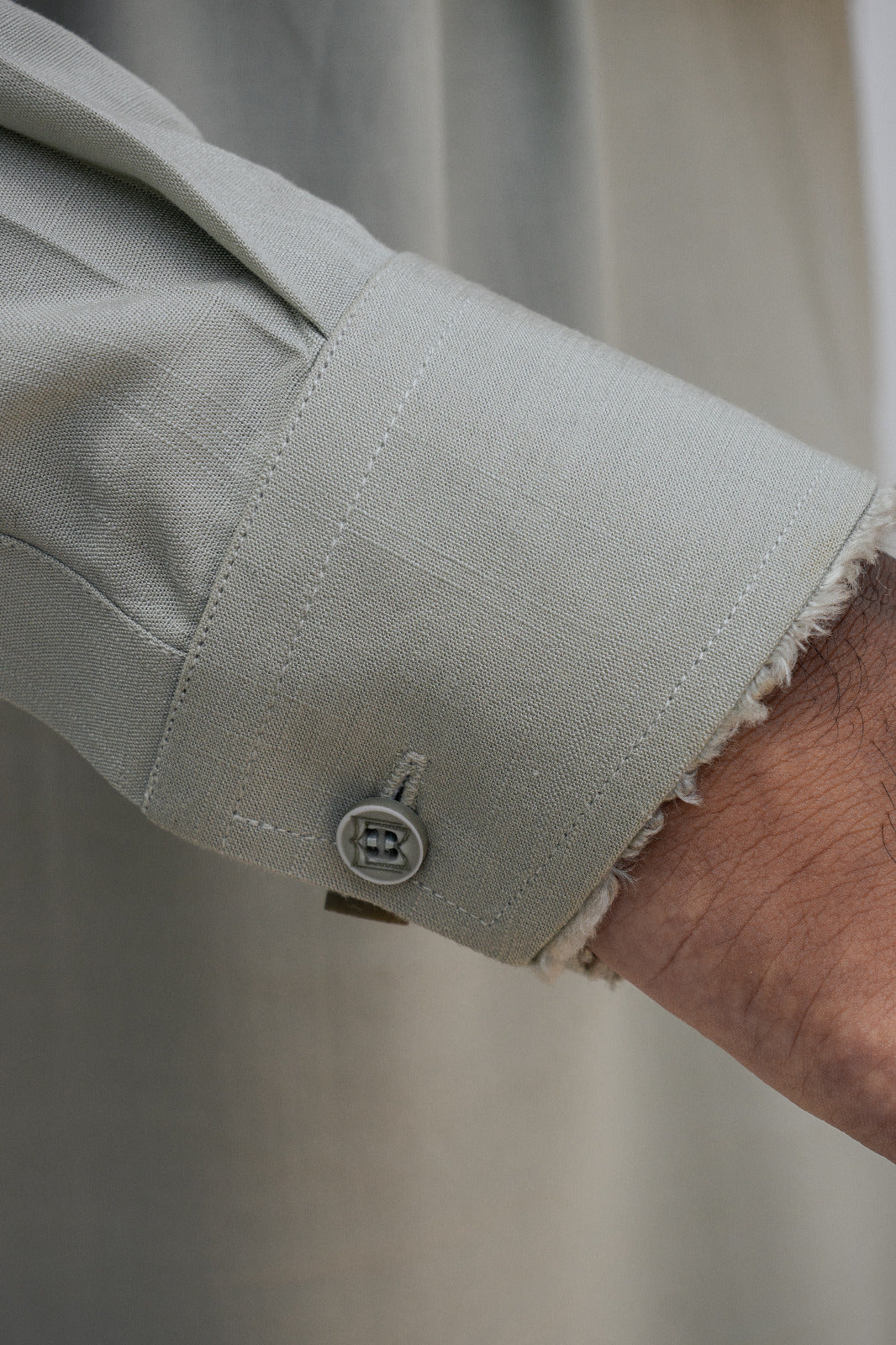 Light sage green aairish linen kurta pajama design