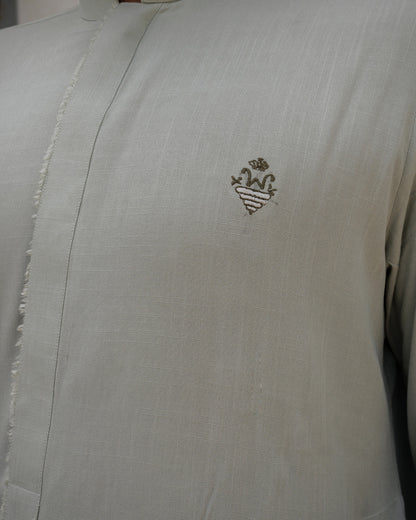 Light sage green aairish linen kurta pajama design